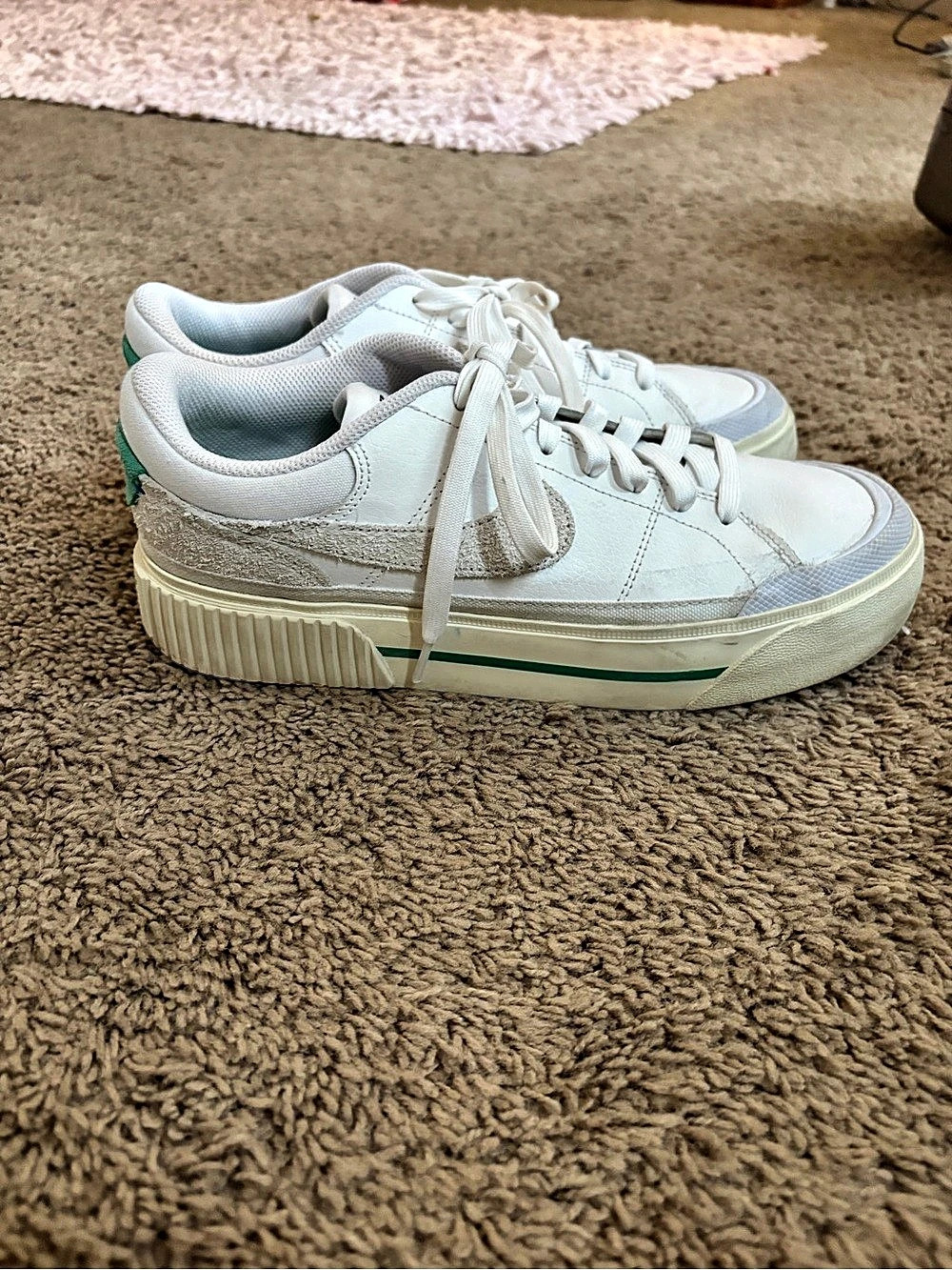 Nike Court Vision Alta Seafoam Women's White & Green Sneakers